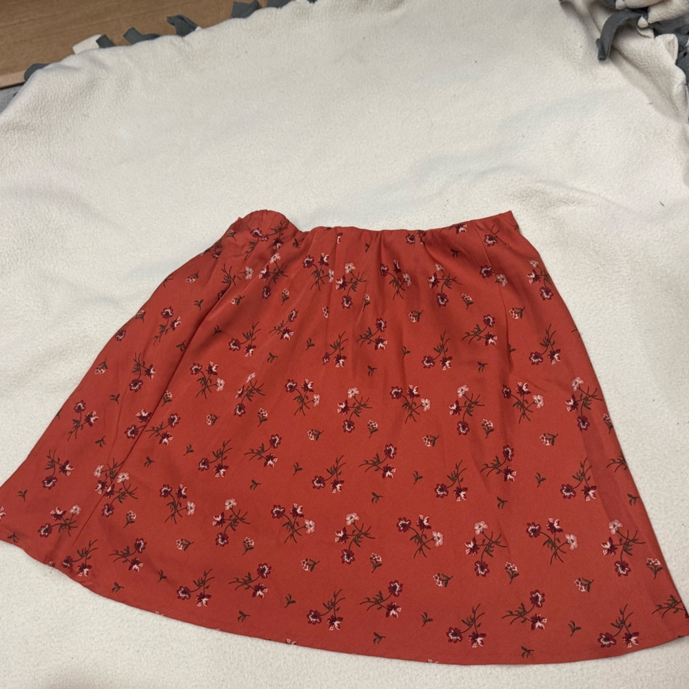 Hollister Orange Floral Skirt